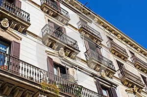 Typical tenement house of Barcelona, Spain