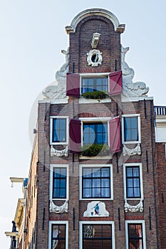 Typical 17th century Amsterdam canal house, Kloveniersburgwal, Amsterdam photo