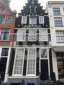 Canal side house in the Jordaan district of Amsterdam photo
