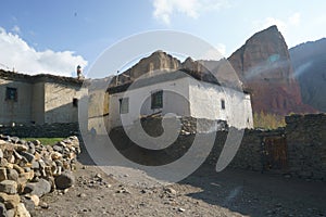 Typical  Tibetan architecture from  Dhakmar village Upper Mustang Nepal