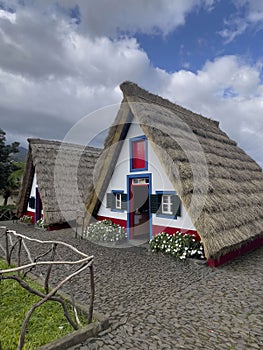 Typical, traditional, colorful houses in Madeira