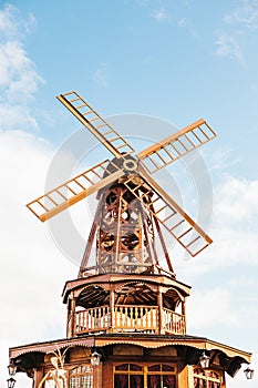 A typical traditional decorative mill used in Germany for decorating holidays including Christmas and Oktoberfest in