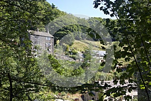 Typical traditional houses in Calder Valley in Yorkshire