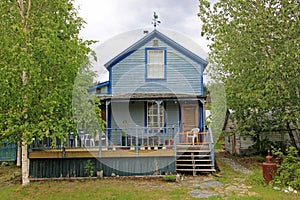Typical traditional wooden house in Dawson City, Canada