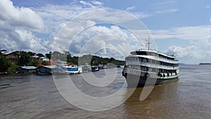 Typical transportation boat on the Amazon River
