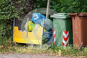 typical trashcans in Italy