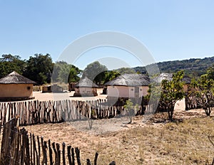 Typical tribal village in Zimbabwe photo