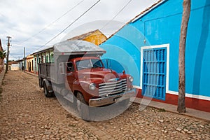 Typical truck bus camion in Trinidad,Cuba. Due to embargo Cuba