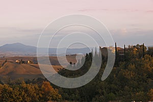 Typical Tuscany landscape in autumn