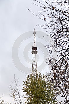 A typical TV relay tower made of metal