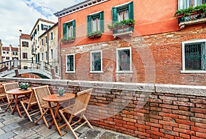 Typical venetian urban view. photo