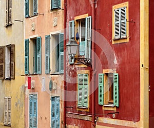Typical view of the houses in Nizza in France photo