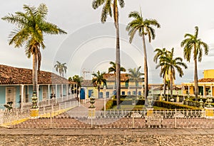 A typical view of plaza Major in trinidad in Cuba.