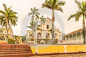 A typical view of plaza Major in trinidad in Cuba.