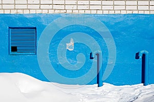 Typical view of the socle of a multi-storey building in Russia.