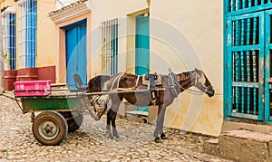 A typical view in Trinidad in Cuba