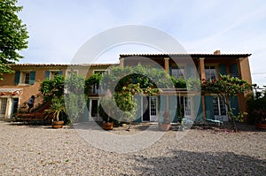 Typical Provencal villa and its courtyard, Provence, France