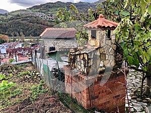 Typical village in rural area of Asturias, Spain