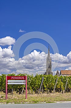 Typical vineyards near Pomerol, Aquitaine, France