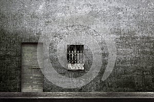 Typical vintage wooden door and window