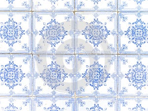 Typical white and blue portuguese ceramic
