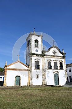 Typical White Colonial Capela de Santa Rita Church Paraty Brazil