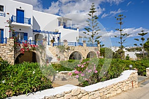 Typical whitewashed Greek villa