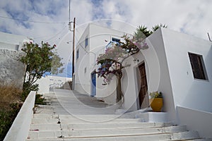 Typical Whitewashed Houses in Adamantas, Milos, Greece