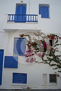 Typical Whitewashed Houses in Adamantas, Milos, Greece