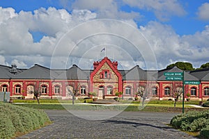 Typical winery building for welcoming guests and customers for free wine tasting or tour
