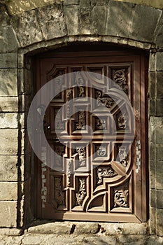 Typical Wood Door San Angel Mexico City