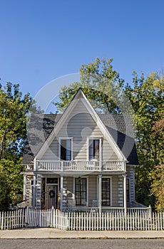 Typical wooden American small town house of Nevada city