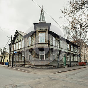 Typical wooden house in Tallinn