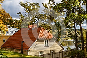 Typical wooden house in Valmiera town