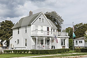 Typical wooden small farm house in victorian style in Bennington