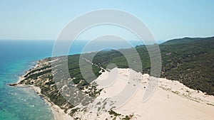 Typically Andalusian landscape in south of Spain. Sand dunes near Tarifa city.