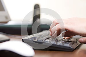 Typing on a computer keyboard