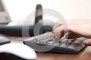 Typing on a computer keyboard