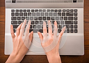 Typing hands