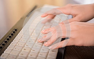 Typing hands