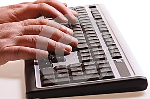 Typing on a keyboard