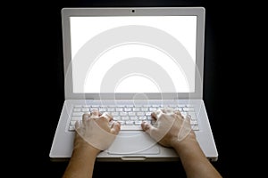 Typing on Laptop 01
