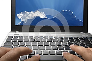 Typing Laptop Keyboard Cloud Computing Service