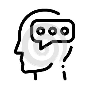 Typing Message And Man Silhouette Mind Vector Icon