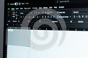 Typing in Microsoft excel