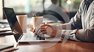 typing office on computer