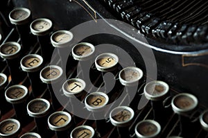 Typing on an old typewriter