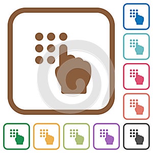 Typing security code simple icons