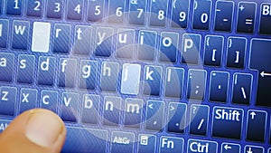 Typing on touch screen tablet pc
