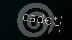 Typing word cadet